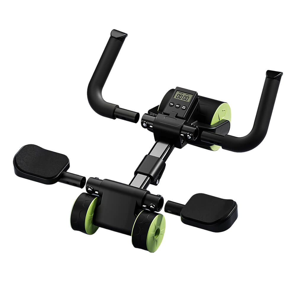 Ab Roller Wheel with Auto Rebound, Elbow Support, Adjustable Length & Timer